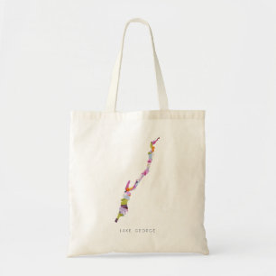 Lake George Silhouette Map Tote Bag