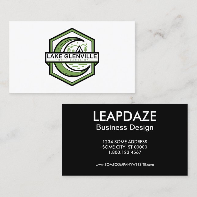 LAKE GLENVILLE NC moon hexa Business Card (Front/Back)