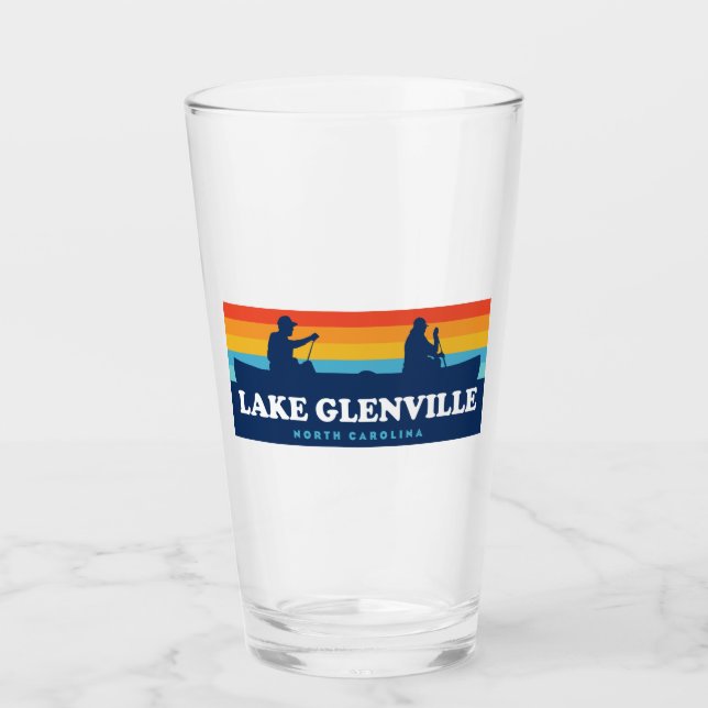 Lake Glenville North Carolina Canoe Glass (Front)