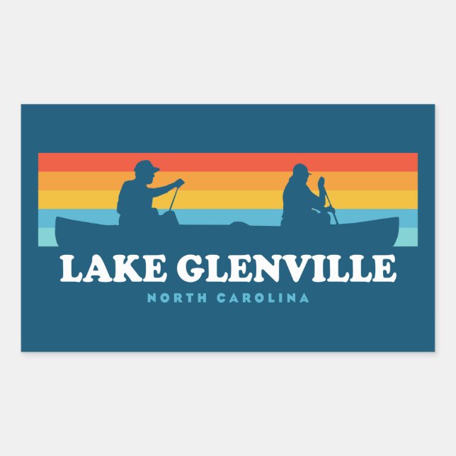 Lake Glenville North Carolina Canoe Rectangular Sticker (Front)