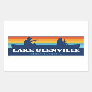 Lake Glenville North Carolina Canoe Rectangular Sticker