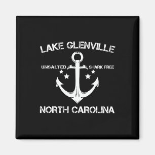 Lake Glenville North Carolina Funny Fishing Campin Magnet