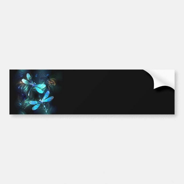 Lake Glowing Dragonflies Bumper Sticker (Front)