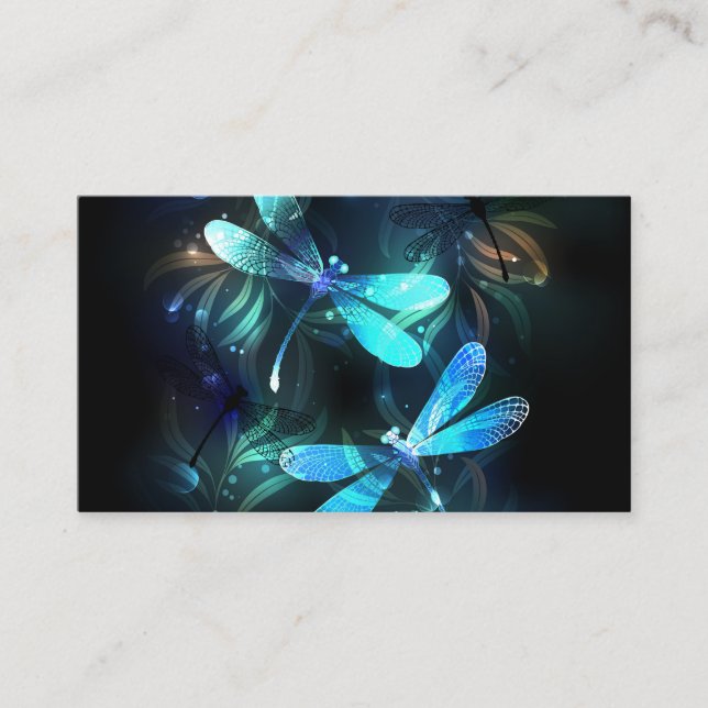 Lake Glowing Dragonflies Business Card (Front)
