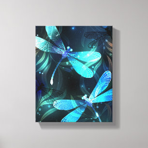 Lake Glowing Dragonflies Canvas Print