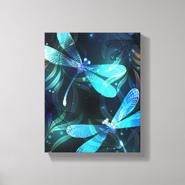 Lake Glowing Dragonflies Canvas Print (Front)