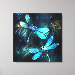 Lake Glowing Dragonflies Canvas Print