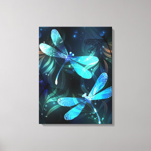 Lake Glowing Dragonflies Canvas Print
