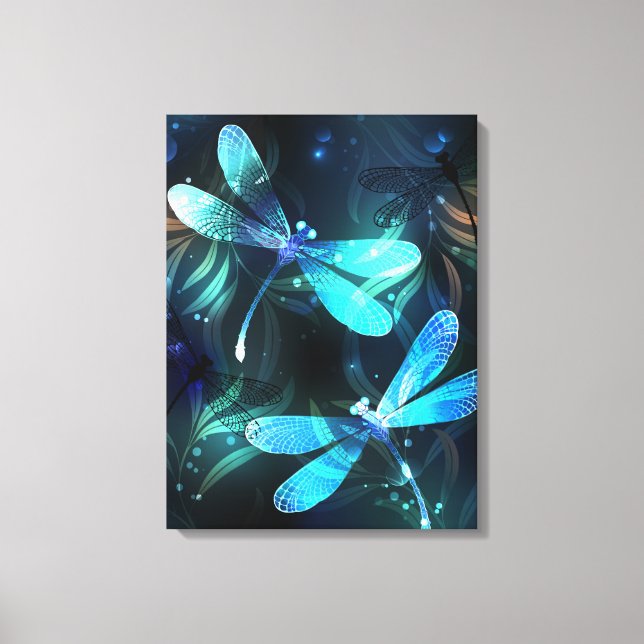 Lake Glowing Dragonflies Canvas Print (Front)