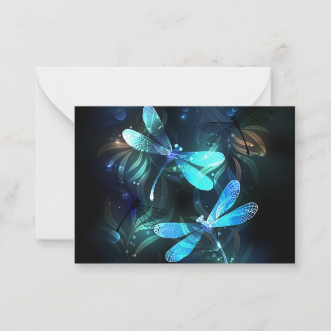 Lake Glowing Dragonflies Card (Front)
