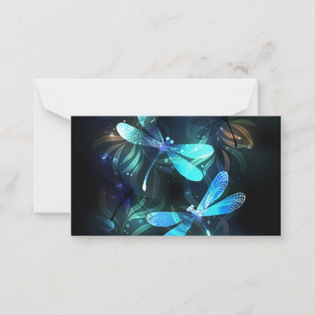 Lake Glowing Dragonflies Card (Front)