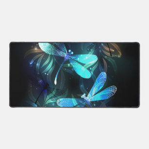 Lake Glowing Dragonflies Desk Mat