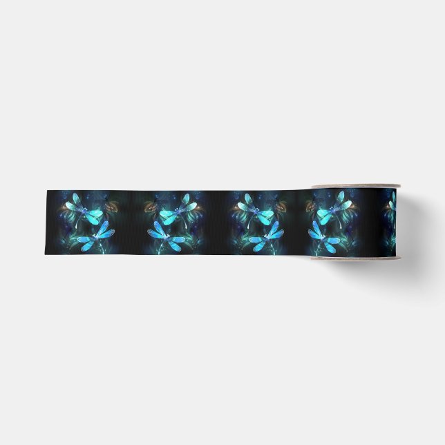Lake Glowing Dragonflies Grosgrain Ribbon (Front)