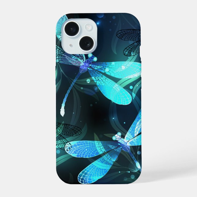 Lake Glowing Dragonflies iPhone 15 Case (Back)