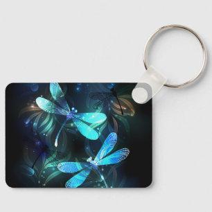 Lake Glowing Dragonflies Key Ring