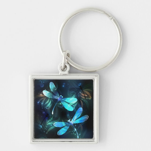 Lake Glowing Dragonflies Key Ring (Front)