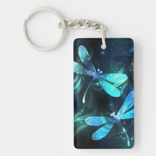 Lake Glowing Dragonflies Key Ring