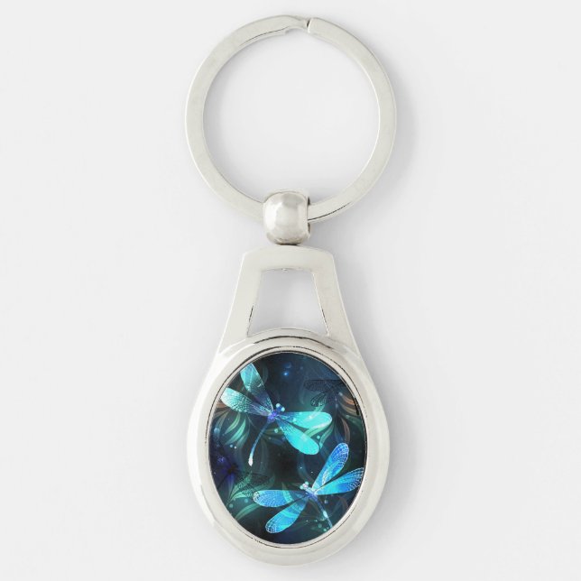 Lake Glowing Dragonflies Key Ring (Front)