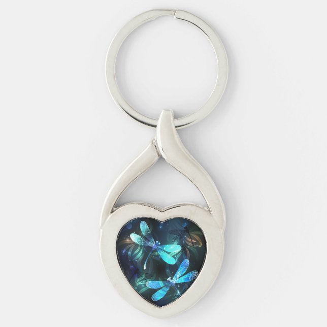 Lake Glowing Dragonflies Key Ring (Front)