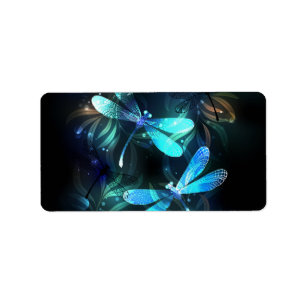 Lake Glowing Dragonflies Label