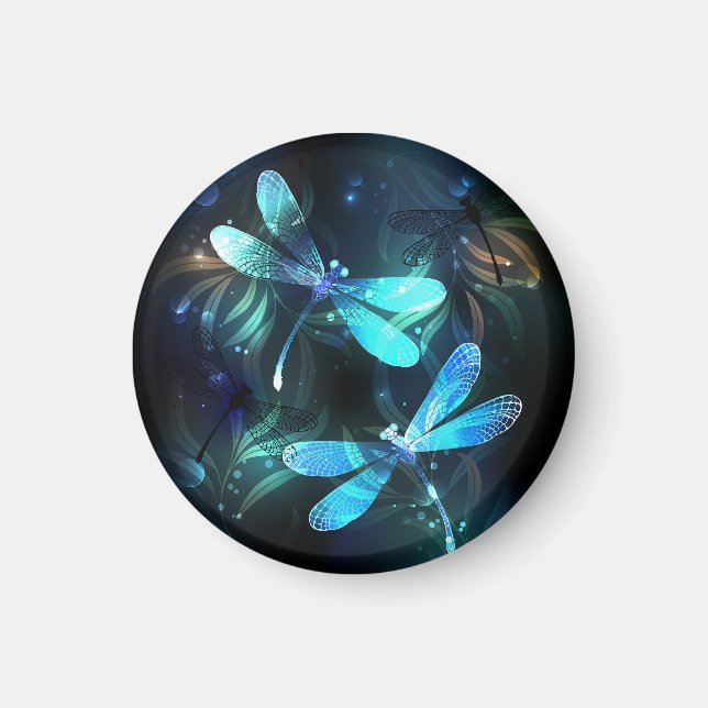 Lake Glowing Dragonflies Magnet (Front)