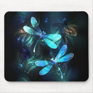 Lake Glowing Dragonflies Mouse Pad