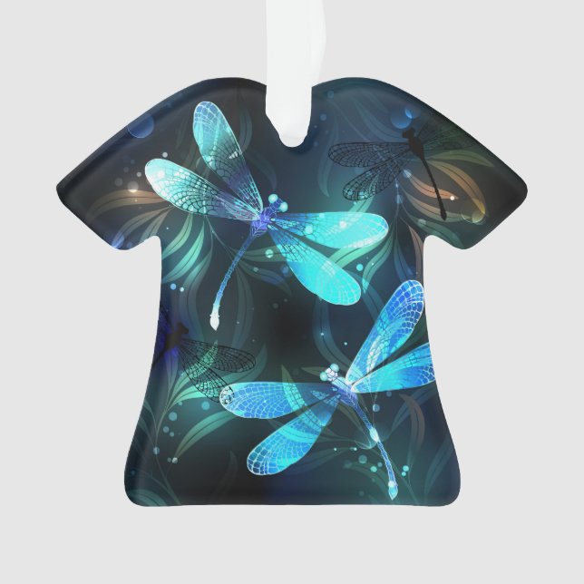 Lake Glowing Dragonflies Ornament (Front)
