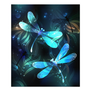 Lake Glowing Dragonflies Photo Print