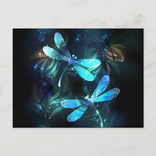Lake Glowing Dragonflies Postcard (Front)