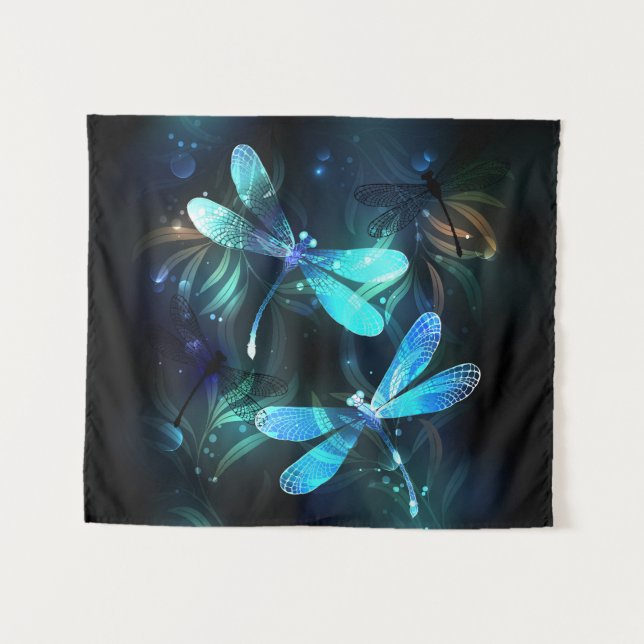 Lake Glowing Dragonflies Tapestry (Front (Horizontal))