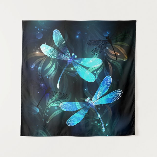 Lake Glowing Dragonflies Tapestry (Front (Horizontal))