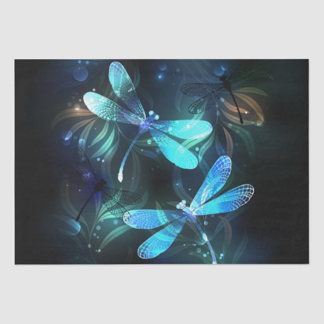 Lake Glowing Dragonflies Tissue Paper (Front)