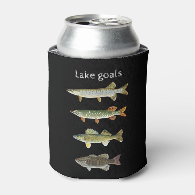 Lake goals fishing musky pike walleye small mouth  can cooler (Can Front)