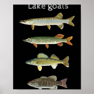 Lake Goals Fishing Musky Pike Walleye Small Mouth Poster