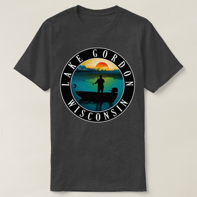 Lake Gordon Wisconsin Fishing T-Shirt (Design Front)