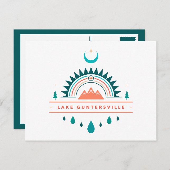 lake guntersville alabama rainbow moon postcard (Front/Back)
