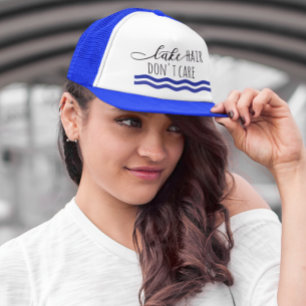 Lake Hair Don't Care Waves Boating Trucker Hat