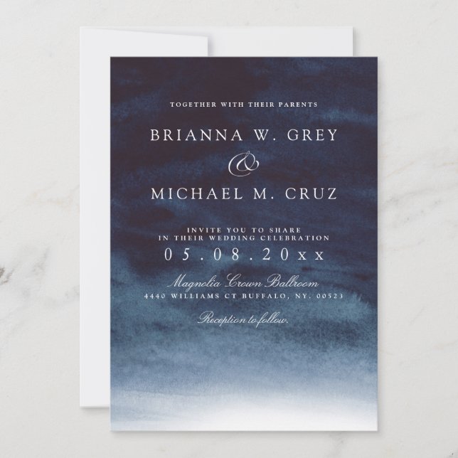 Lake Harbour Deep Wedding Invitation (Front)