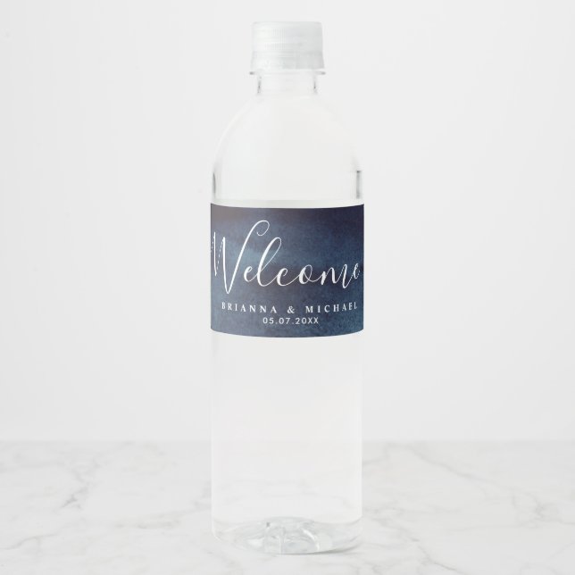 Lake Harbour Deep Wedding | Water Bottle Label (Front)