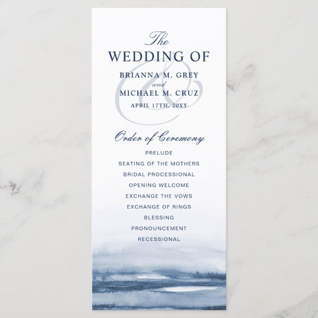 Lake Harbour Fog Wedding Program Programme (Front)