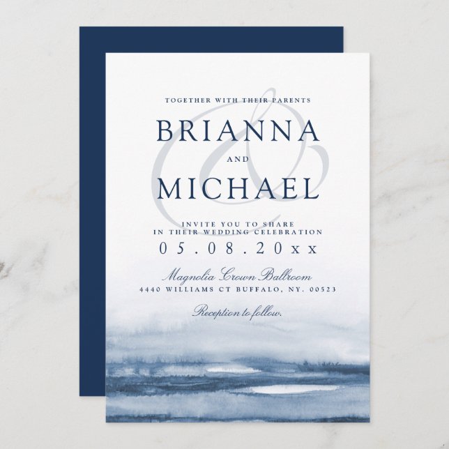 Lake Harbour | Morning Wedding Invite (Front/Back)