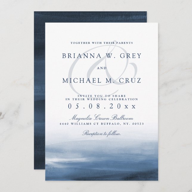 Lake Harbour Wedding Invitation (Front/Back)