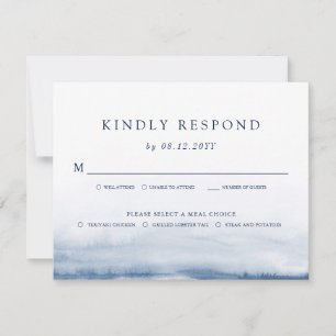 Lake Harbour Wedding Light Blue RSVP Meals Card