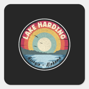 Lake Harding Georgia-Alabama Colorful Square Sticker
