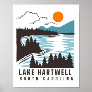 Lake Hartwell South Carolina Summer Lake Life Boat Poster