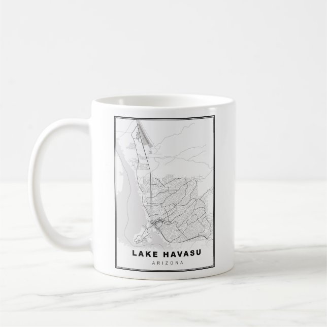 Lake Havasu City Map Coffee Mug (Left)