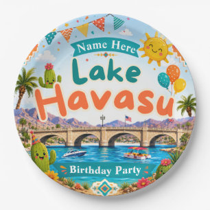 Lake Havasu Kids Birthday Balloon Paper Plate