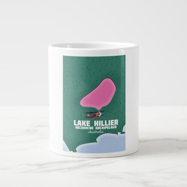 Lake Hillier Australian map. Large Coffee Mug (Front)