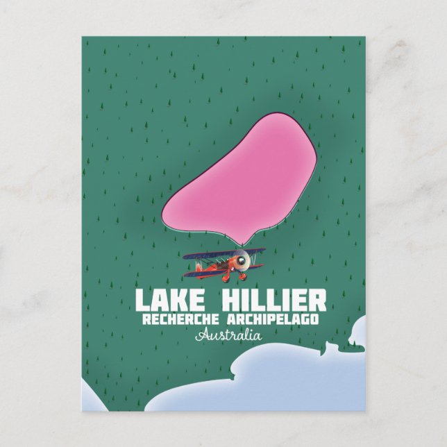 Lake Hillier Australian map. Postcard (Front)