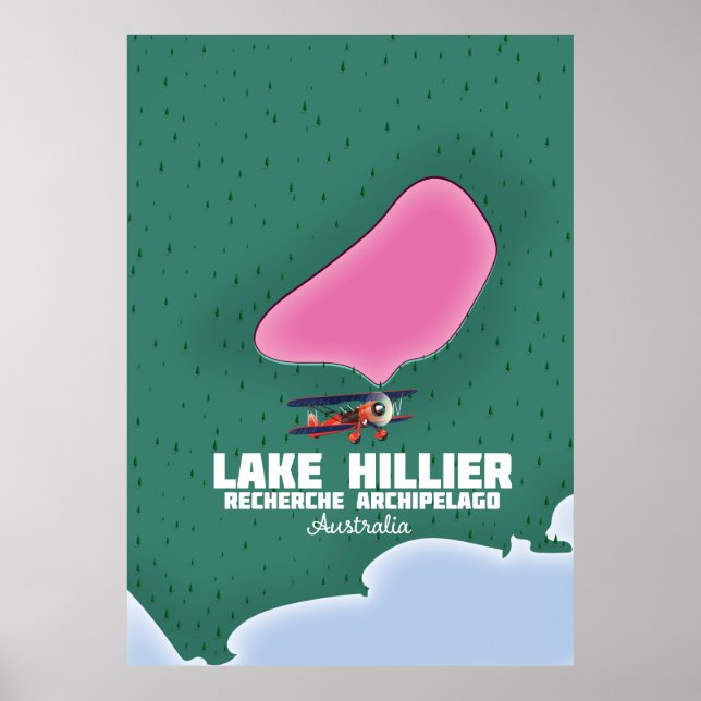 Lake Hillier Australian map. Poster (Front)